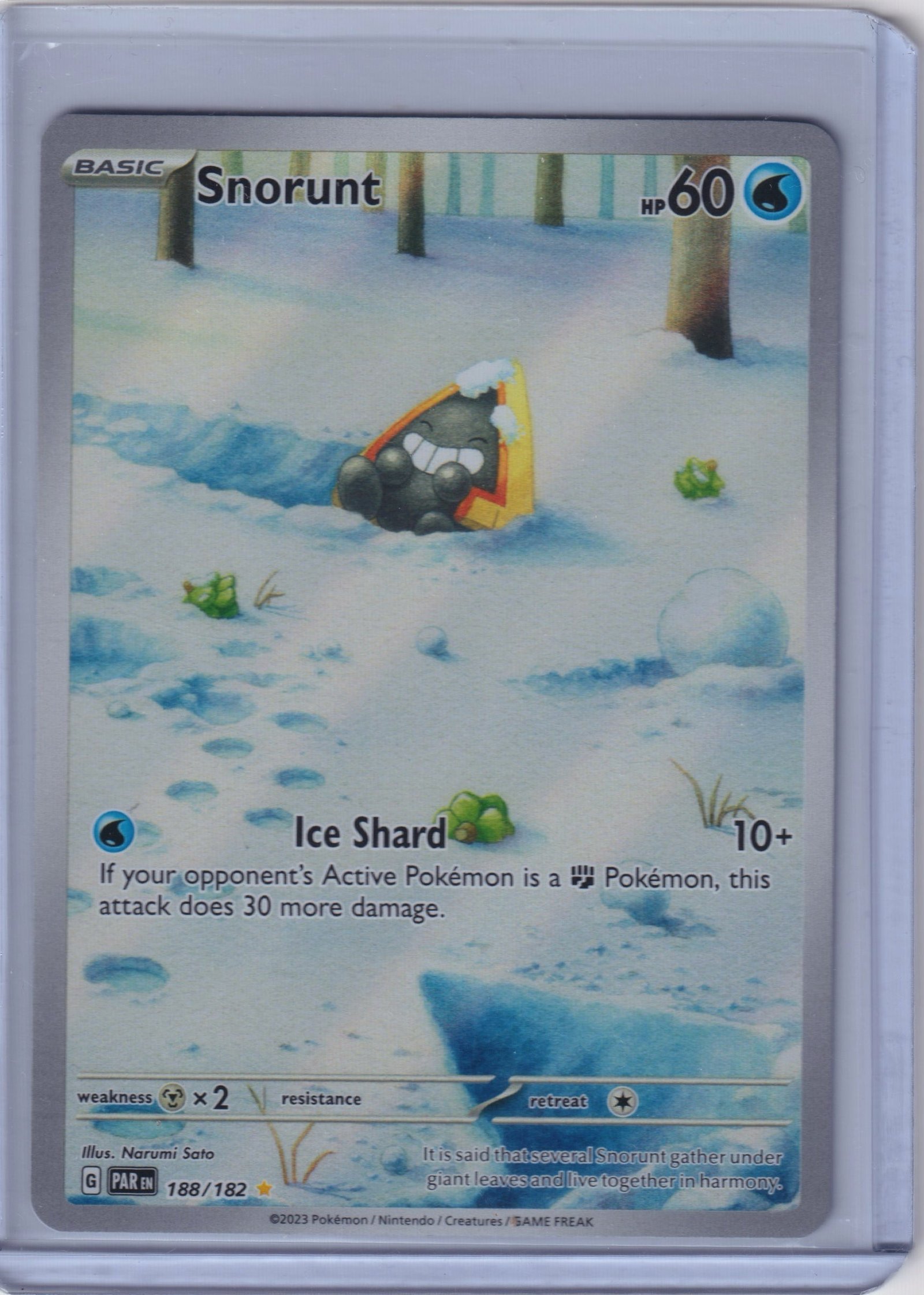 41509726-front Snorunt 188/182 IR SV04 Paradox Rift Pokemon TCG English Card NM - Image 1