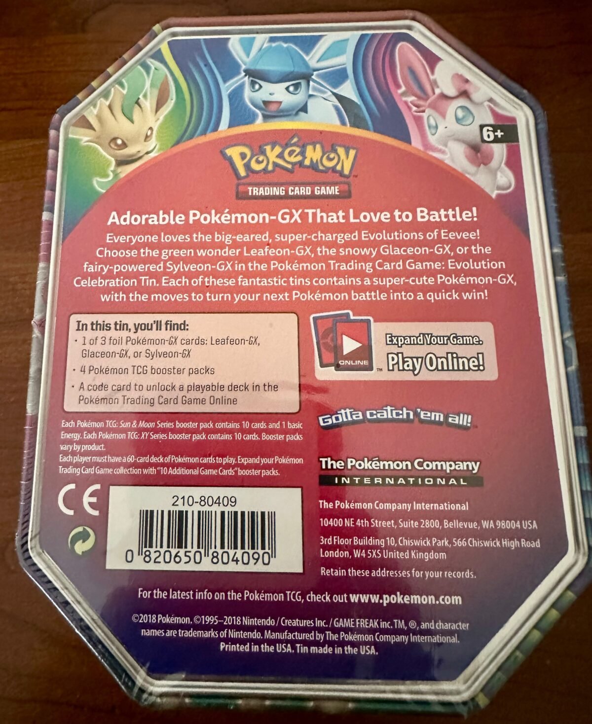 Pokemon TCG Evolution Celebration Glaceon GX Sealed Tin - Image 2