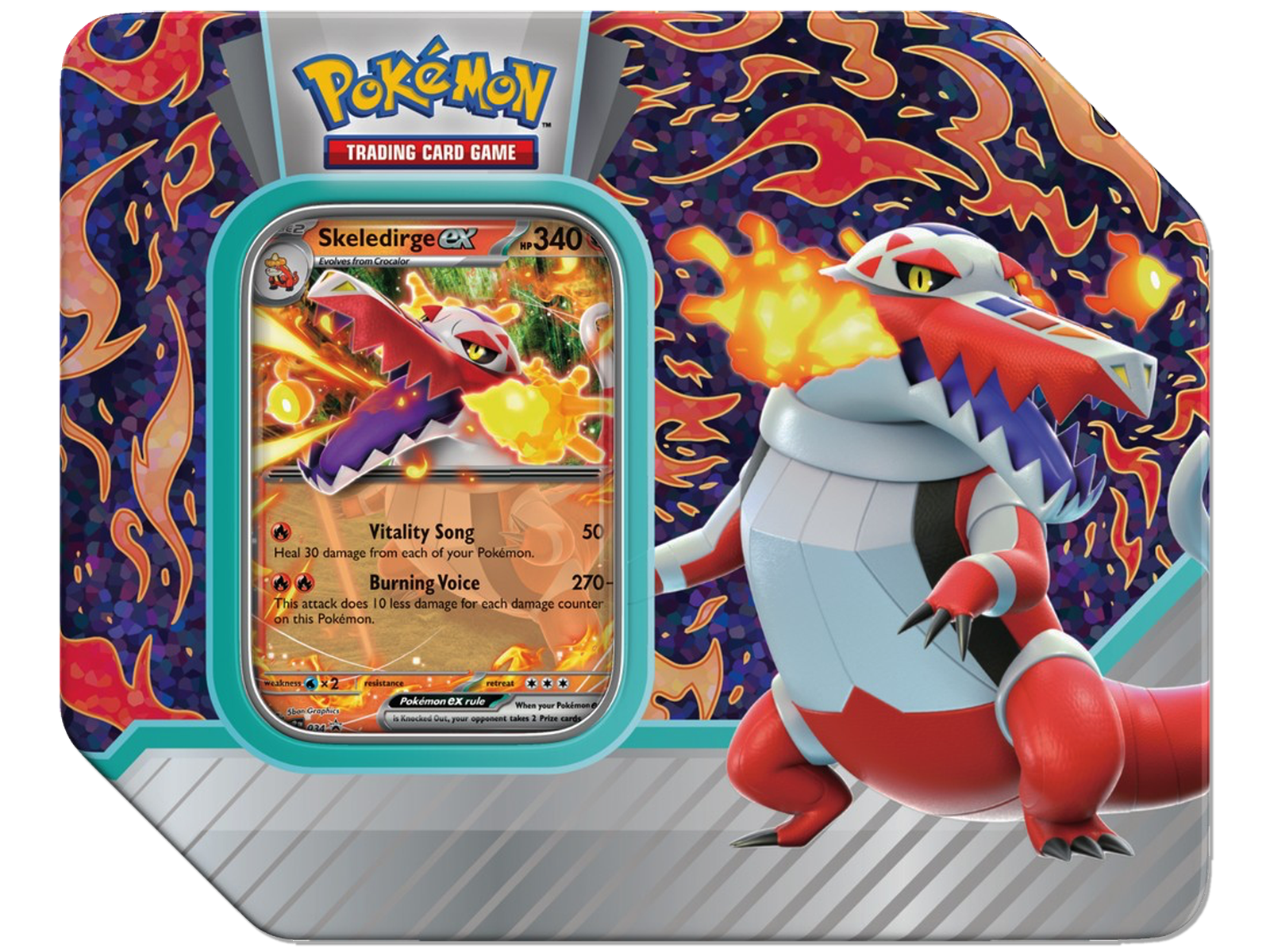 PALPARTNERS_SKELEDIRGE Pokemon Paldea Partners Tin - Skeledirge EX - Image 1