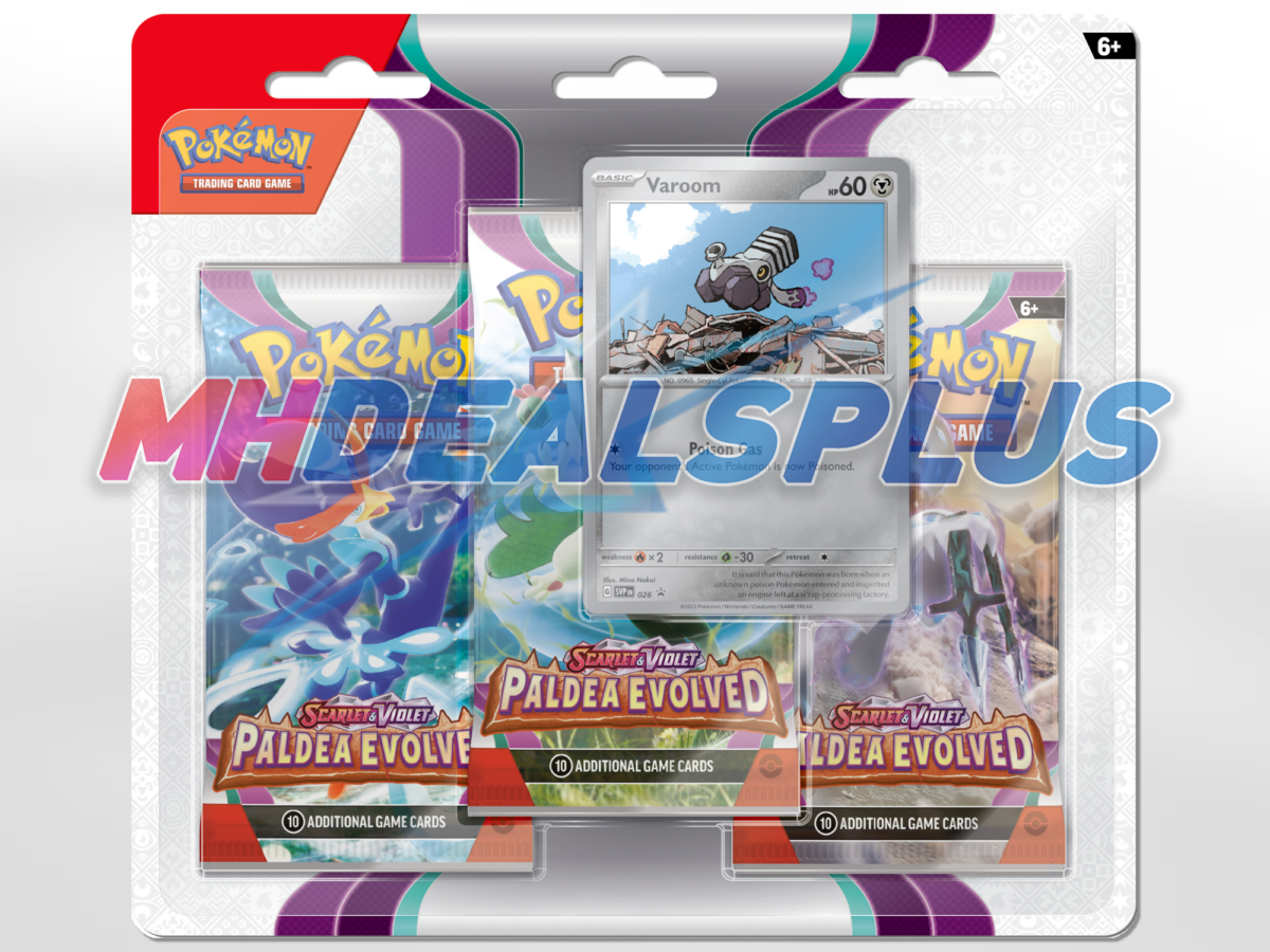 Pokemon Paldea Evolved 3-Pack Blister Sealed Case - 72 Booster Packs - Image 3