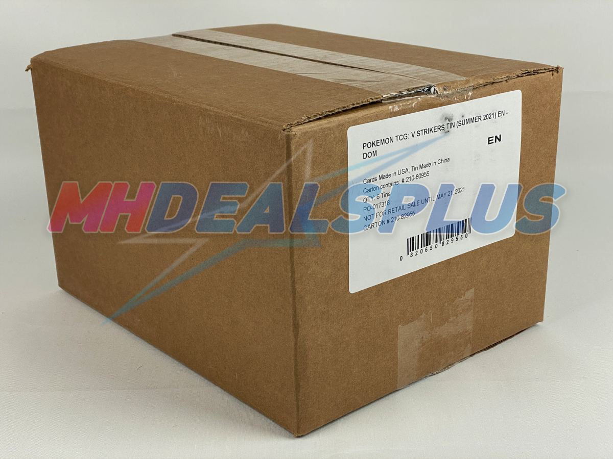 Pokemon TCG: V Strikers Tin - Tyranitar V & Empoleon V Sealed Case - 6 Tins - Image 2