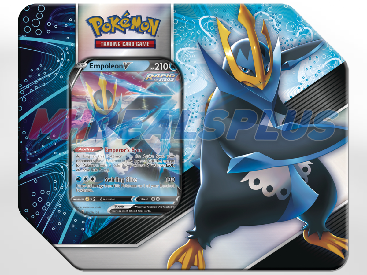 Pokemon TCG: V Strikers Tin - Tyranitar V & Empoleon V Sealed Case - 6 Tins - Image 4