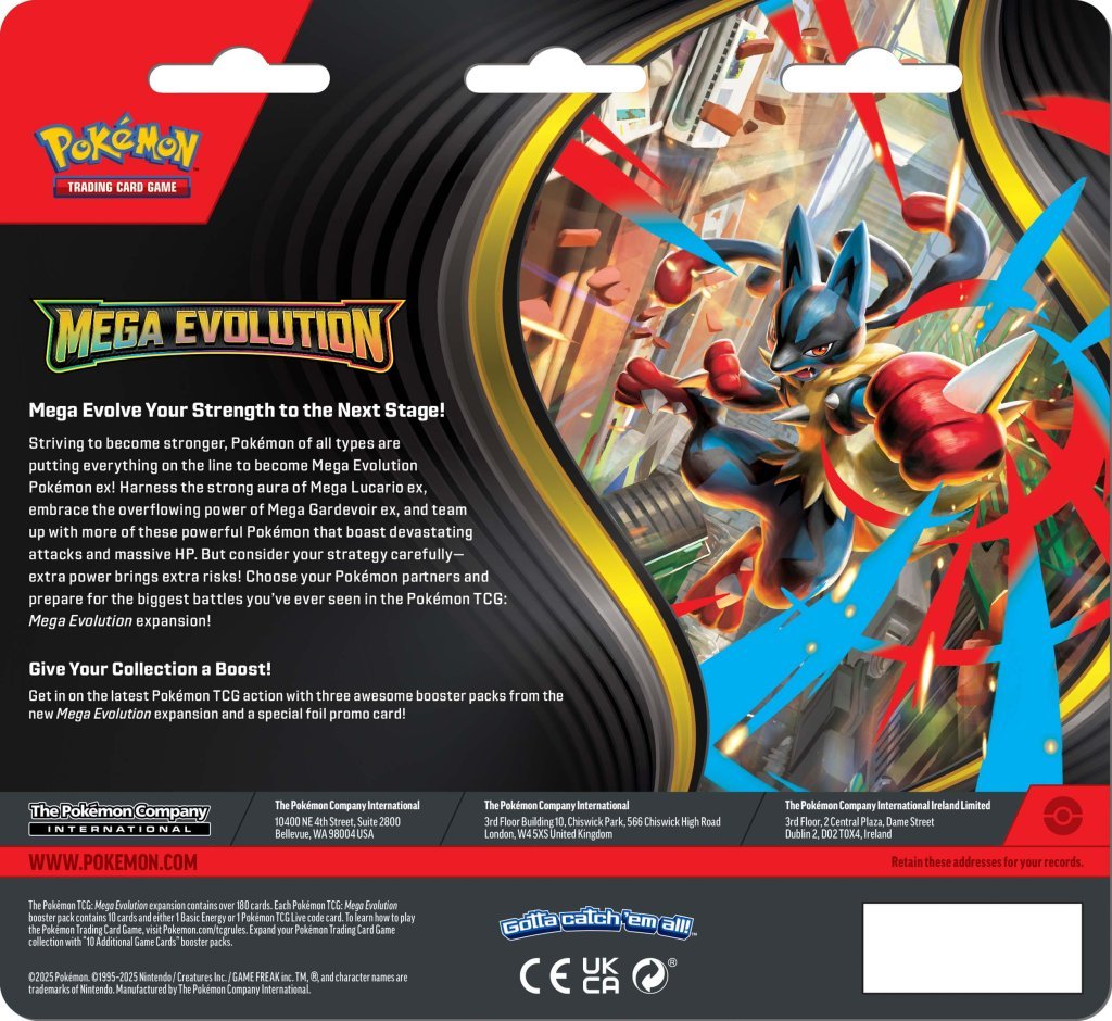 Pokémon TCG: Mega Evolution Three Booster Blister x 1 Sent out Randomly - Image 2