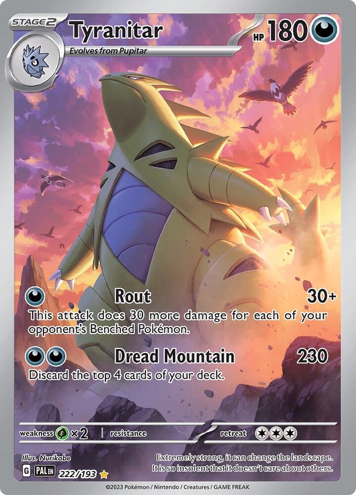 Pokmeon_Paldea_Evolved_Tyranitar_222_193_NM Pokemon Paldea Evolved Tyranitar 222/193 (NM) - Image 1