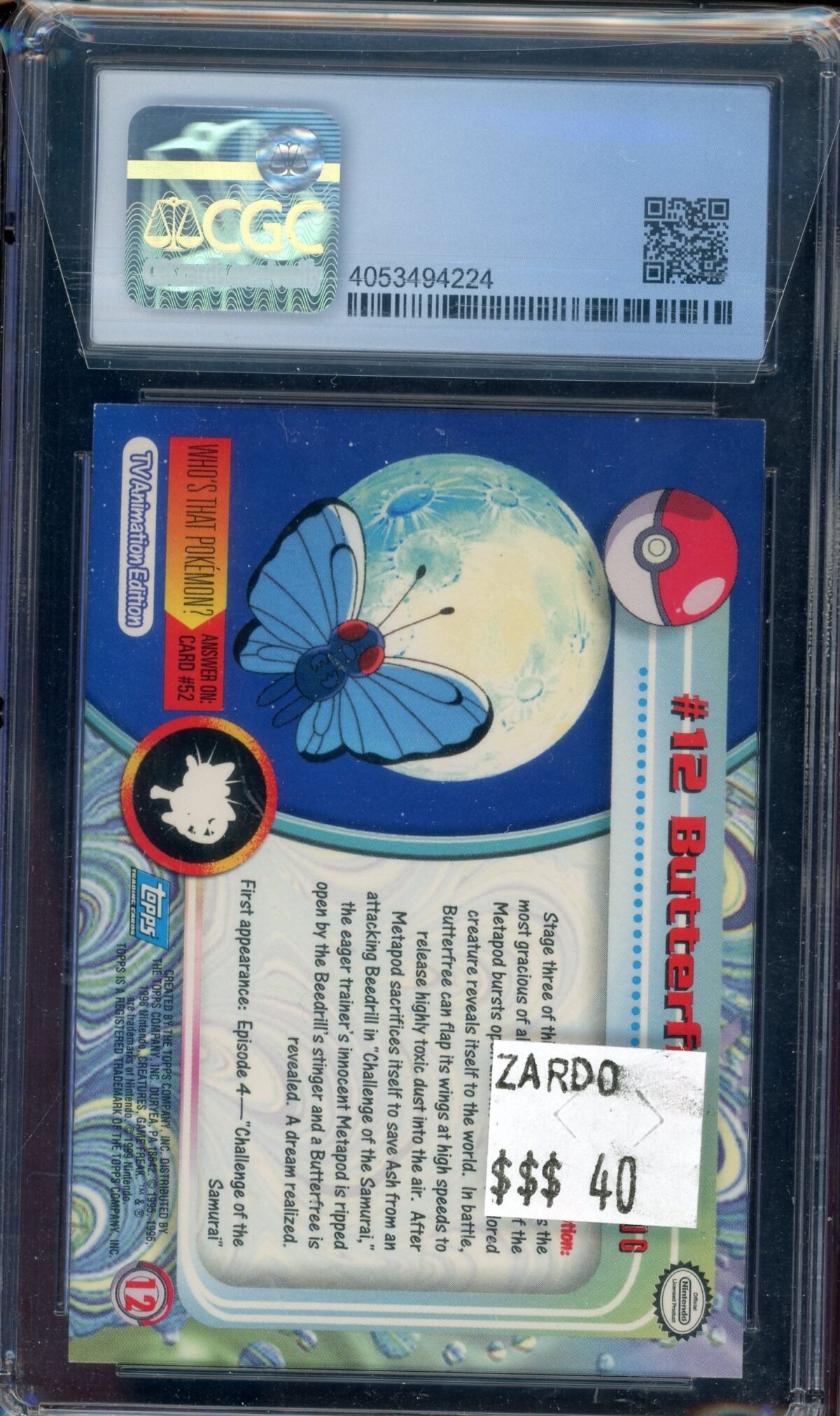 CGC 9 BUTTERFREE TOPPS SILVER FOIL - Image 2