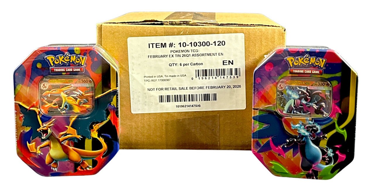 media__90012 Pokemon Mega Charizard 6 Tin Case - Image 1