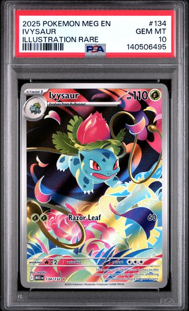 megiv Ivysaur Illustration Rare - 134/132 - Mega Evolution - 2025 Pokemon - PSA 10 - Image 1